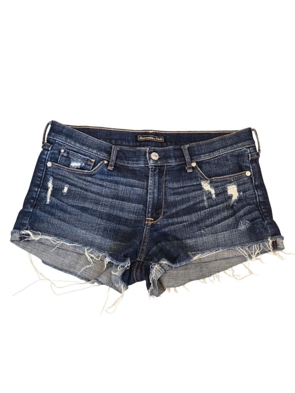 Abercrombie & Fitch Distressed Cut Off Denim Blue Jean Shorts